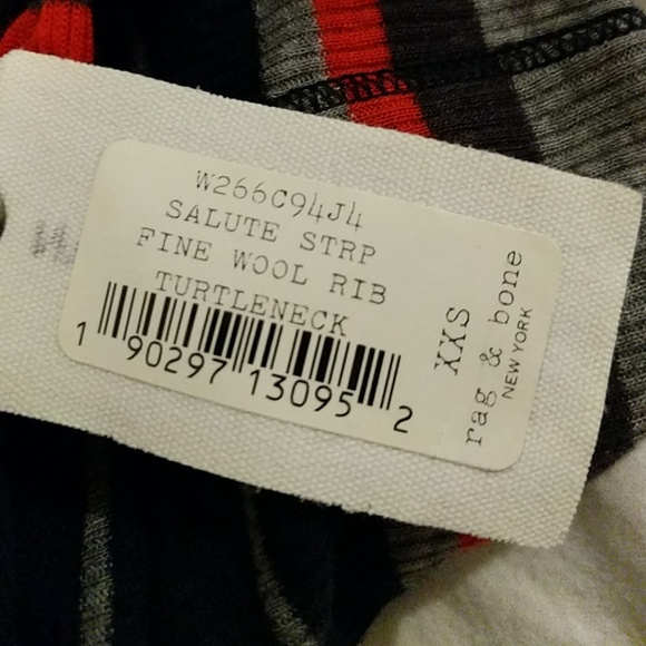 Rag & Bone Salute Stripe Turtleneck Ribbed Sweater - Picture 3 of 6